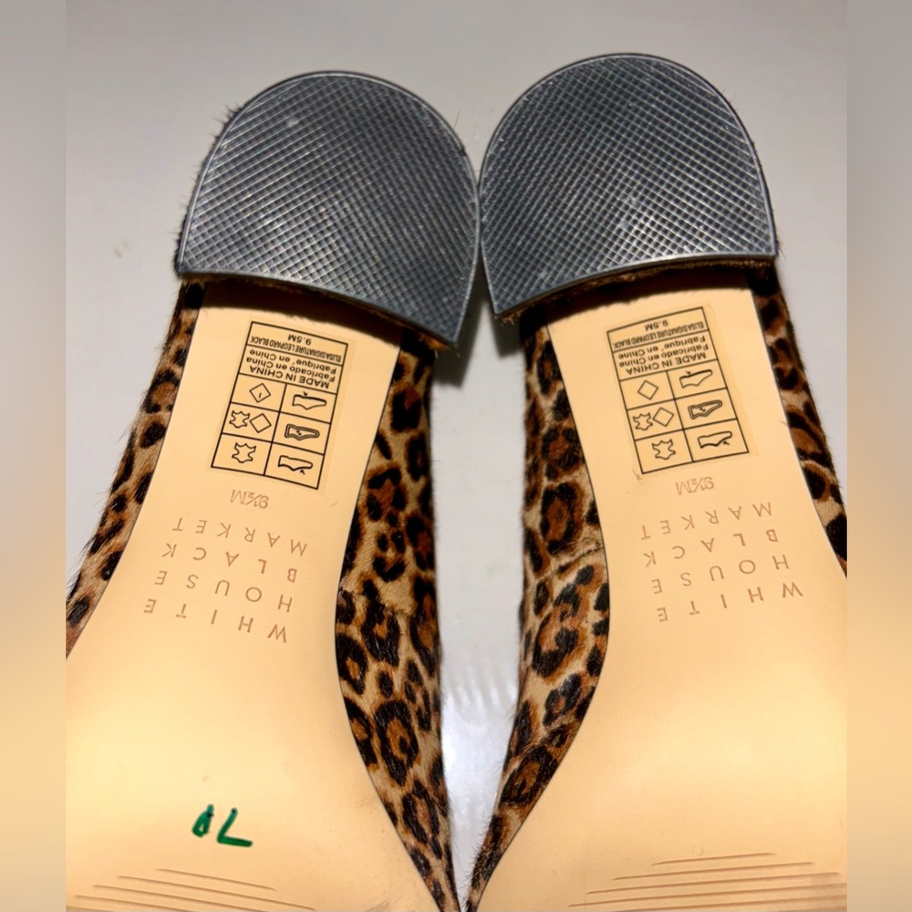NWOB White House Black Market Leopard-Print Calf Hair Pointed Toe Pumps - Picture 6 of 8
